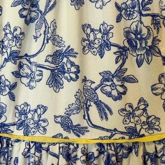 🎁 3 for $30 Matilda Jane Blue Toile Floral Dress with yellow Trim - Picture 4 of 5